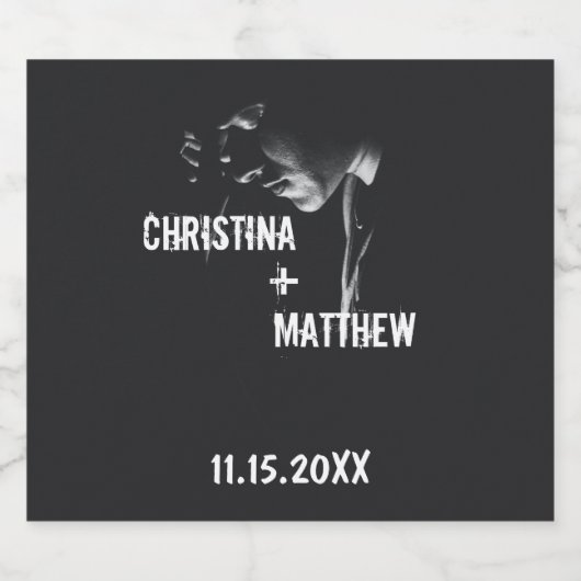 Aangepast huwelijksfeest romantische fonkelende wi sparkling wijnetiket (Enkel label)