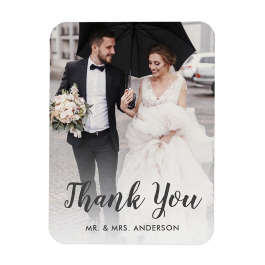 Aangepast Huwelijksfotografiescript Bedankt Magneet (Verticaal)