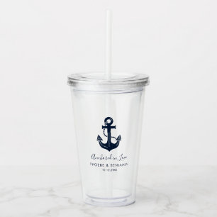 Aangepast huwelijksgeschenk voor Custom Coastal Ya Acryl Drinkbeker