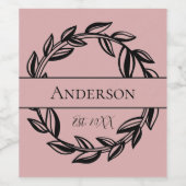 Aangepast huwelijksjaar familienaam wijn etiket (Enkel label)