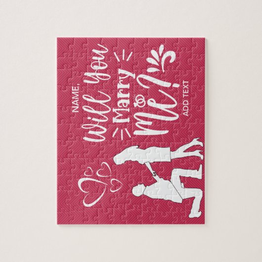 Aangepast huwelijksvoorstel Jigzaag Puzzle Legpuzzel (Verticaal)