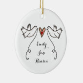 Aangepast huwelijksvoorstel Marry Me Gift Cerami Keramisch Ornament (Rechts)