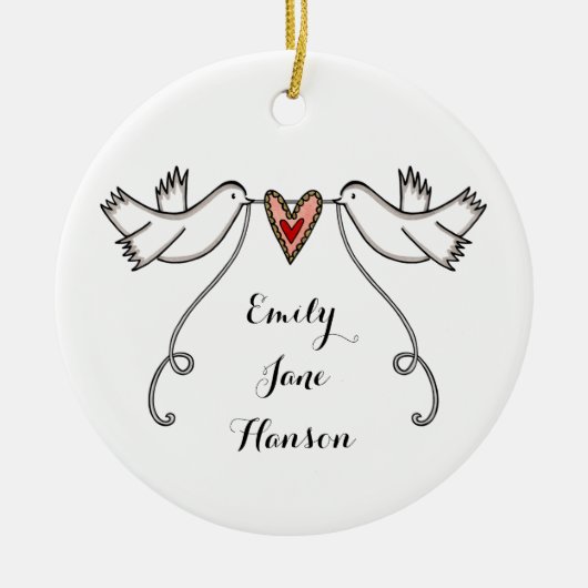 Aangepast huwelijksvoorstel Marry Me Gift Cerami Keramisch Ornament (Voorkant)