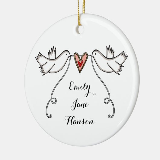 Aangepast huwelijksvoorstel Marry Me Gift Cerami Keramisch Ornament (Links)