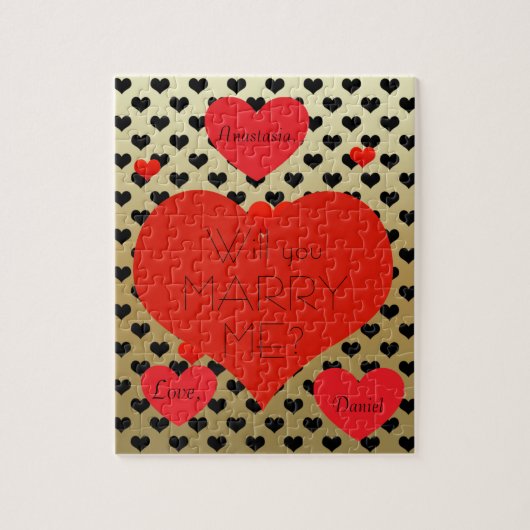 Aangepast huwelijksvoorstel wil je met me trouwen legpuzzel (Verticaal)