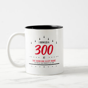 Aangepast "I BOWLED A 300" Bowling Alley Merch Tweekleurige Koffiemok