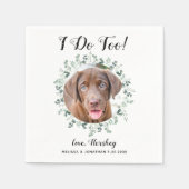 Aangepast I doe te Greenery Pet Photo Dog Wedding Servet (Voorkant)