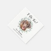 Aangepast I doe te Greenery Pet Photo Dog Wedding Servet (Hoek)