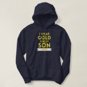 aangepast i draag goud voor mijn zoon kinderkanker hoodie (Design voorkant)