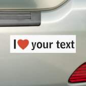 Aangepast I hart, ik hou van Bumpersticker (Op auto)
