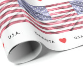 Aangepast I hartvlag van de Verenigde Staten van A Cadeaupapier (Rol Hoek)