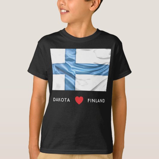 Aangepast I-hartvlag van Finland T-shirt (Voorkant)