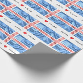 Aangepast-I-hartvlag van IJsland Cadeaupapier (Hoek)