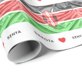 Aangepast I Hartvlag van Kenia Cadeaupapier (Rol Hoek)
