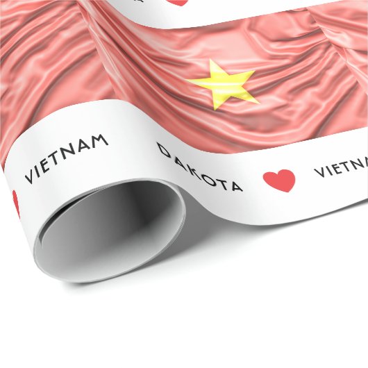 Aangepast-I-hartvlag van Vietnam Cadeaupapier (Rol Hoek)