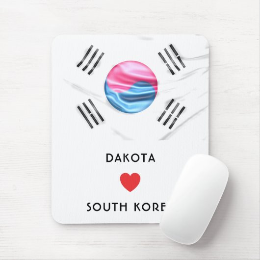 Aangepast-I-hartvlag van Zuid-Korea Muismat (Met muis)