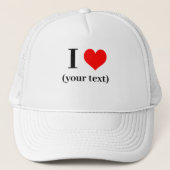 Aangepast! I Heart Petanquehoed - Wit en Wit Trucker Pet (Voorkant)