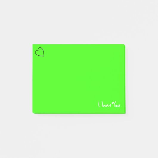 Aangepast I hou van jou | Vibrant Green Post-it® Notes (Voorkant)