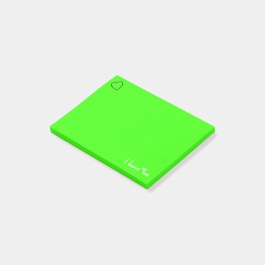 Aangepast I hou van jou | Vibrant Green Post-it® Notes (Schuin)