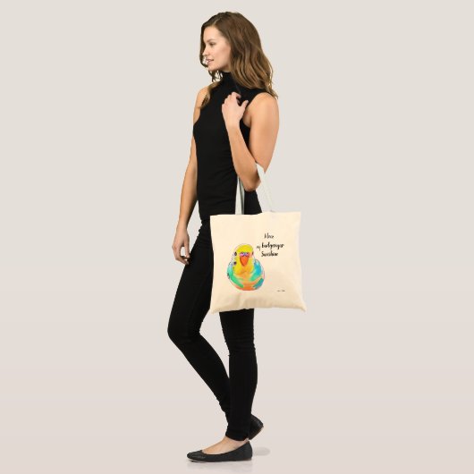 Aangepast  I hou van mijn boedgerigar paraket Tote Bag (Voorkant (model))