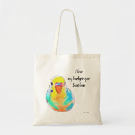 Aangepast  I hou van mijn boedgerigar paraket Tote Bag
