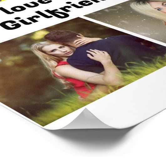Aangepast I hou van mijn Vriendin 4 foto Poster (Hoek)
