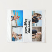 Aangepast I hou van mijn Vriendin 4 foto Wandkleed (Voorkant (horizontaal))