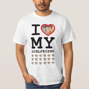 Aangepast I hou van mijn vriendin foto grappige ra T-shirt