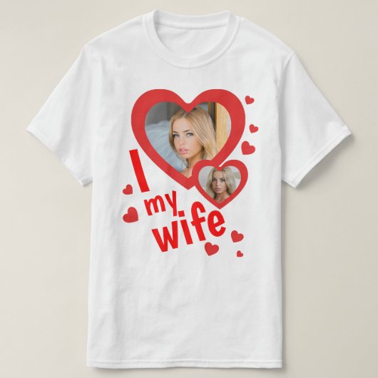 Aangepast I hou van mijn vrouw mannen aan shirten T-shirt (Design voorkant)