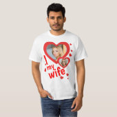 Aangepast I hou van mijn vrouw mannen aan shirten T-shirt (Voorkant volledig)