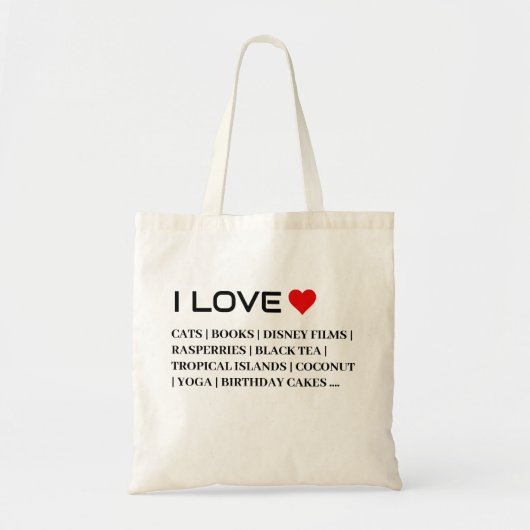 Aangepast I hou van minimalistische eenvoudige mod Tote Bag (Voorkant)