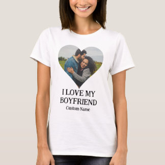 Aangepast I houd van mijn vriendje Harde Foto T-shirt