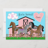 Aangepast I Love Horses Birthday 5x7 Uitnodiging (Voorkant)