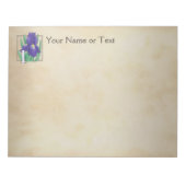 Aangepast I voor Irises Bloem Monogram Notitieblok (Voorkant)