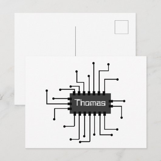 Aangepast IC-chipAfbeelding computer Briefkaart (Voorkant / Achterkant)
