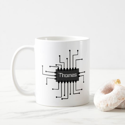 Aangepast IC-chipAfbeelding computer Koffiemok (Met donut)