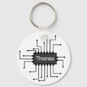 Aangepast IC-chipAfbeelding computer Sleutelhanger (Voorkant)