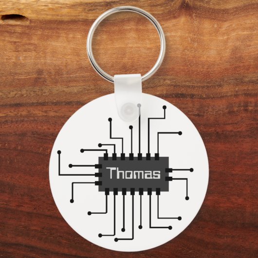 Aangepast IC-chipAfbeelding computer Sleutelhanger (Voorkant)