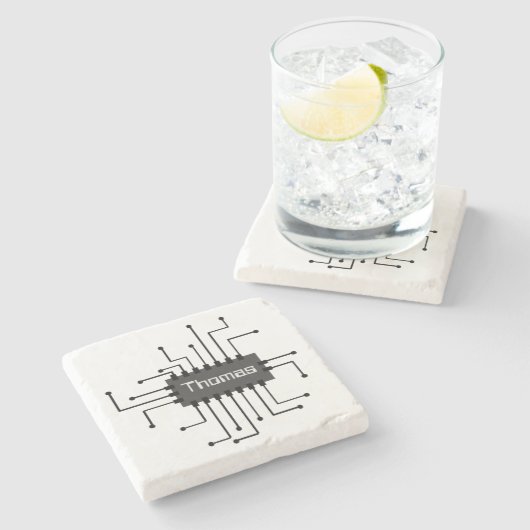 Aangepast IC-chipAfbeelding computer Stenen Onderzetter (Zijkant)