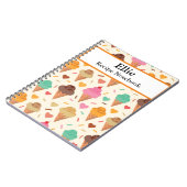 Aangepast Ice Cream Cone-patroon Ontvang Notitieboek (Linkerzijde)