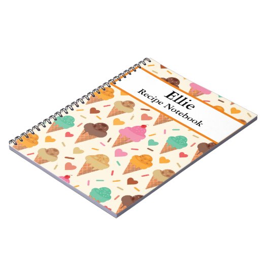 Aangepast Ice Cream Cone-patroon Ontvang Notitieboek (Linkerzijde)