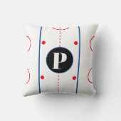 Aangepast Ice Hockey Puck Naam Monogram Kussen (Achterkant)