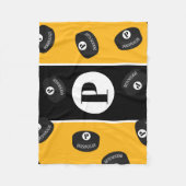 Aangepast Ice Hockey Puck Name Initiaal Monogram Fleece Deken (Voorkant)