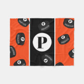 Aangepast Ice Hockey Puck Name Initiaal Monogram Fleece Deken (Voorkant (Horizontaal))