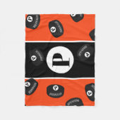 Aangepast Ice Hockey Puck Name Initiaal Monogram Fleece Deken (Voorkant)