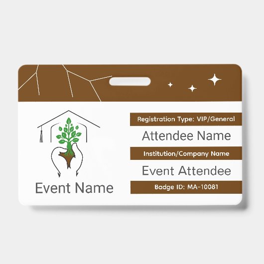 Aangepast ID-badge met QR-code en logo Badge (Voorzijde)