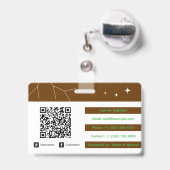 Aangepast ID-badge met QR-code en logo Badge (Achterkant met uittrekbare clip)