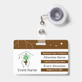 Aangepast ID-badge met QR-code en logo Badge (Voorzijde met uittrekbare clip)
