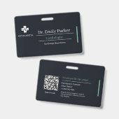 Aangepast ID-badge voor cardiologen | Doktersfoto Badge (Voor- en achterkant)