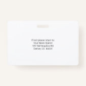 Aangepast identiteitsbewijs bezoeker badge (Achterkant)